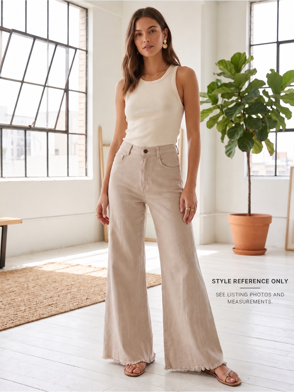 Pilcro Adi Linen High Rise Relaxed Flare Jeans 29 Frayed Hem